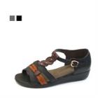 Genuine Leather Woven Strap Sandals