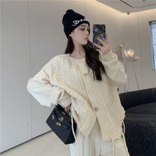 Pocketed Cardigan Milky Almond - One Size