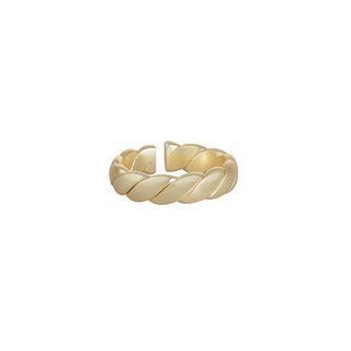 Sterling Silver Braided Ring Gold - One Size