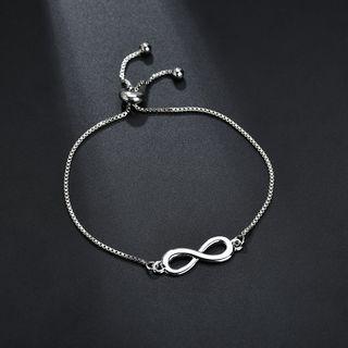 Infinity Symbol Adjustable Bracelet Silver - One Size