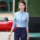 Plain Shirt / Pencil Skirt / Dress Pants / Bow Tie / Set