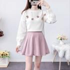 Cherry Detail Sweater / Mini A-line Skirt / Set