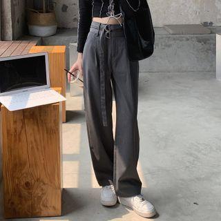 Doublw-belted Wide Leg Pants