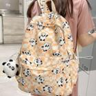 Set: Panda Print Backpack + Bag Charm