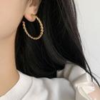Stainless Steel Open Hoop Earring 1 Pair - Gold - One Size