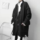 Single Breasted Distressed Oversized Cardigan
