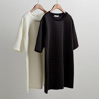 Short-sleeve Studded Dress