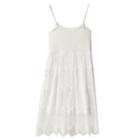 Spaghetti Strap Midi Lace Dress White - One Size
