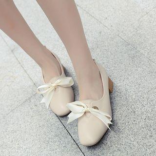 Bow Square Toe Pumps