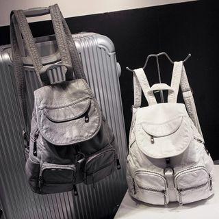 Faux-leather Large Backpack