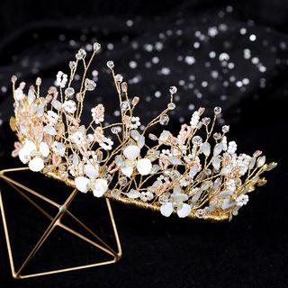 Wedding Set: Flower Tiara + Ear Clip