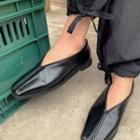 Square-toe Polished Flats