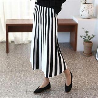 Stripe Knit Skirt Black - One Size
