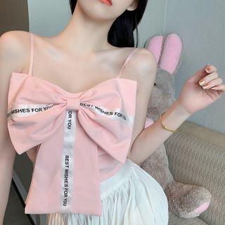 Lettering Bow Camisole Top
