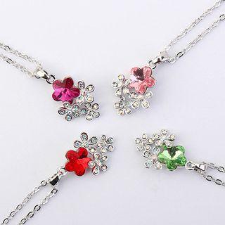 Crystal Floral Pendant Necklace