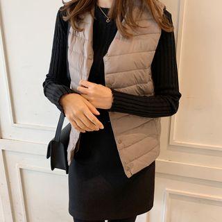 Duck Down Padded Vest With Pouch