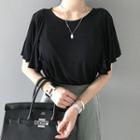 Flutter-sleeve Plain T-shirt