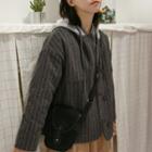 Mock Two-piece Pinstripe Padded Jacket