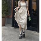 Short-sleeve Floral Midi A-line Dress / Mini A-line Dress