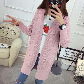 Cable-knit Long-sleeve Cardigan