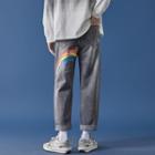 Rainbow Print Straight-leg Jeans