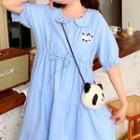 Balloon-sleeve Sheep Applique A-line Dress