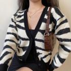 Zebra Pattern Loose-fit Cardigan