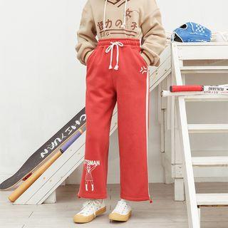Fleece-lined Printed Sweatpants
