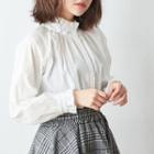 Frilled Trim Blouse Off-white - One Size