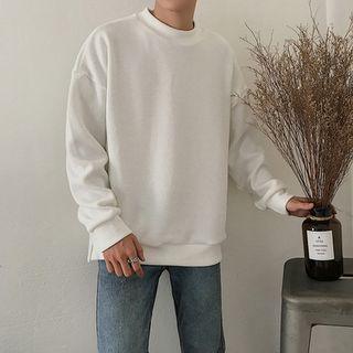 Round-neck Plain Long-sleeve Knit Sweater