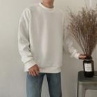 Round-neck Plain Long-sleeve Knit Sweater