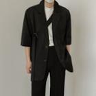Black Short-sleeve Blazer
