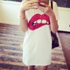 Sequined Short-sleeve T-shirt Dress