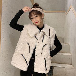 Mock-neck Long-sleeve Top / Fleece Vest