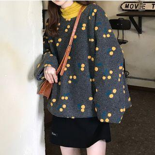 Dotted Pullover / Midi A-line Skirt