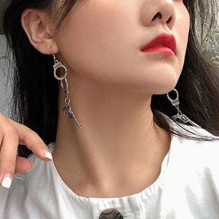Alloy Pistol & Handcuff Dangle Earring 1 Pair - Earring - One Size