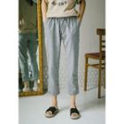 Drawstring-waist Stripe Tapered Pants