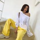 Off-shoulder Long T-shirt