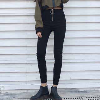 Fleece Linen Zip Leggings