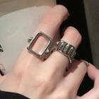 Rectangle / Textured Alloy Ring / Set