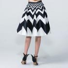 Wavy Striped A-line Skirt