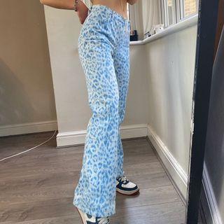 High-waist Leopard Print Boot-cut Pants