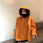 Frog-buttoned Hoodie Tangerine - One Size