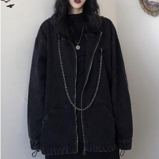 Chain Strap Zip Hoodie
