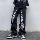 Mid-rise Lettering Loose-fit Jeans