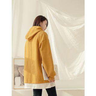 Plus Size Layered-hem Thick Hoodie