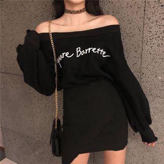 Mock Two Piece Long-sleeve Mini Dress