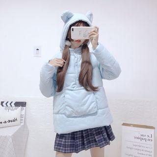 Plain Pocket-front Top Light Blue - One Size