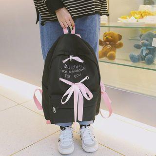 Plain Lace-up Backpack