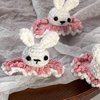 Rabbit Knit Hair Clamp White - One Size